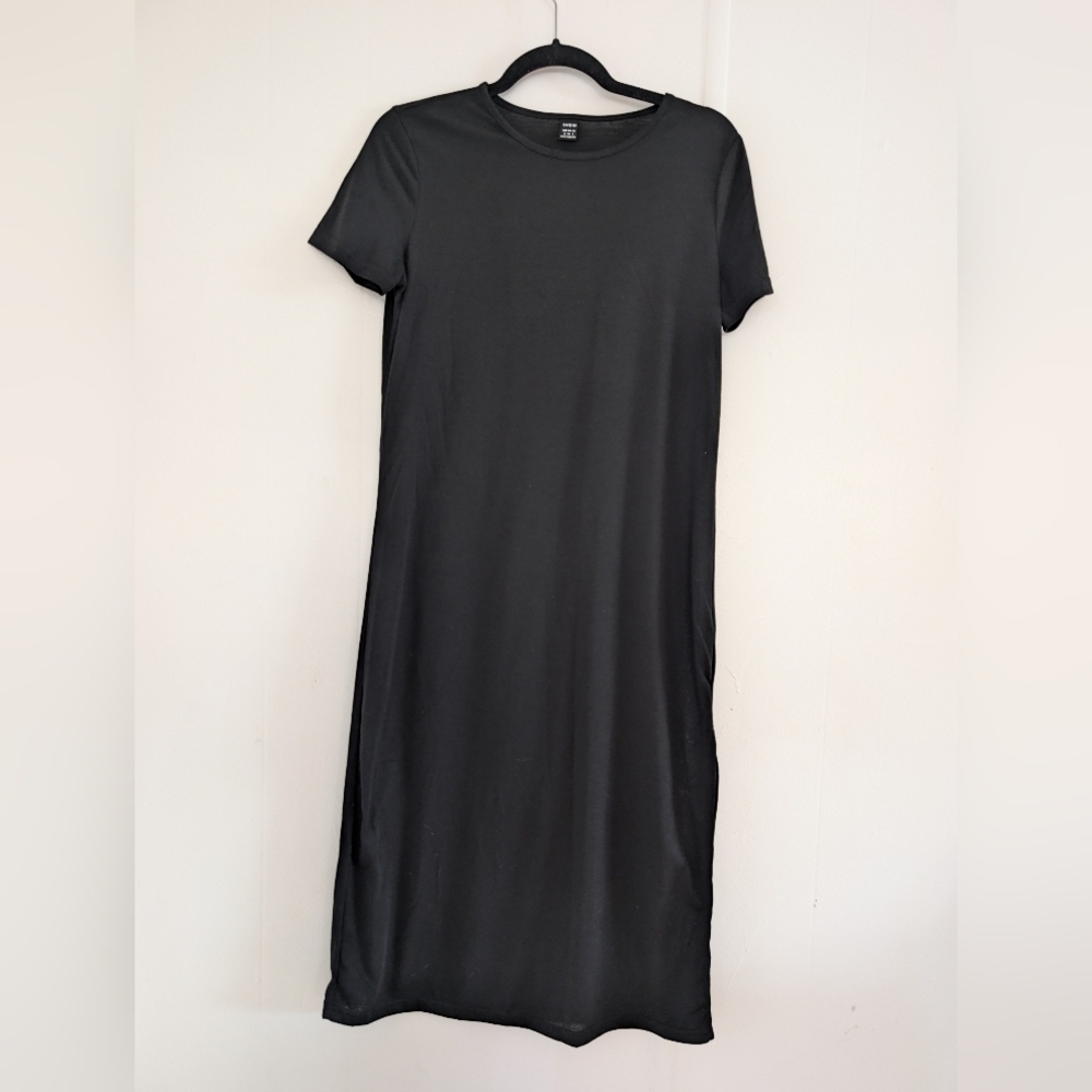 shein black midi dress | Dresses | Shein Tshirt Satin